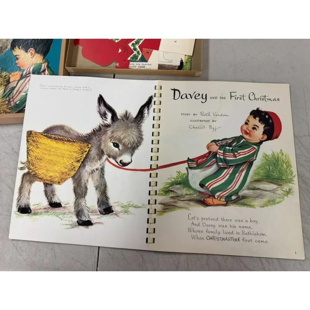 Davey and the First Christmas Beth Vardon Charlot Byj Spiral Book Box Insert Set